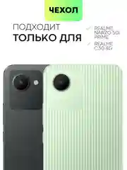 Зеленый чехол BROSCORP для Realme C30, C30S и Narzo 50i Prime, матовый, силиконовый, защита камеры