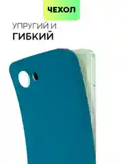 Синий чехол BROSCORP для Realme C30, C30S и Narzo 50i Prime, матовый, силиконовый, защита камеры