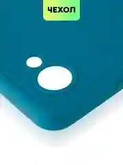 Синий чехол BROSCORP для Realme C30, C30S и Narzo 50i Prime, матовый, силиконовый, защита камеры