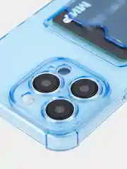 Синий чехол для iPhone 15, 14, Pro, Max, Plus, силиконовый, BROSCORP, противоударный, углы, карман