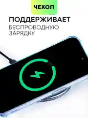 Синий чехол для iPhone 15, 14, Pro, Max, Plus, силиконовый, BROSCORP, противоударный, углы, карман