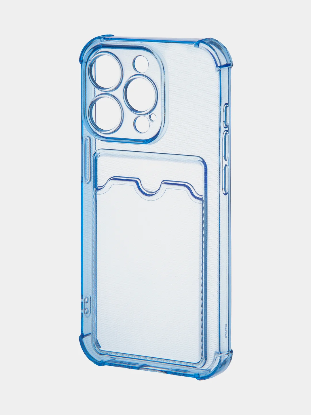 Синий чехол для iPhone 15, 14, Pro, Max, Plus, силиконовый, BROSCORP, противоударный, углы, карман