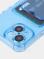 Синий чехол для iPhone 15, 14, Pro, Max, Plus, силиконовый, BROSCORP, противоударный, углы, карман