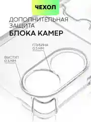 Прозрачный противоударный чехол BROSCORP для Honor X7 силиконовый с защитой камер и карманом для карт