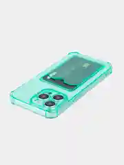 Зеленый чехол для iPhone 15, 14, Pro, Max, Plus, силиконовый, BROSCORP, противоударный, углы, карман