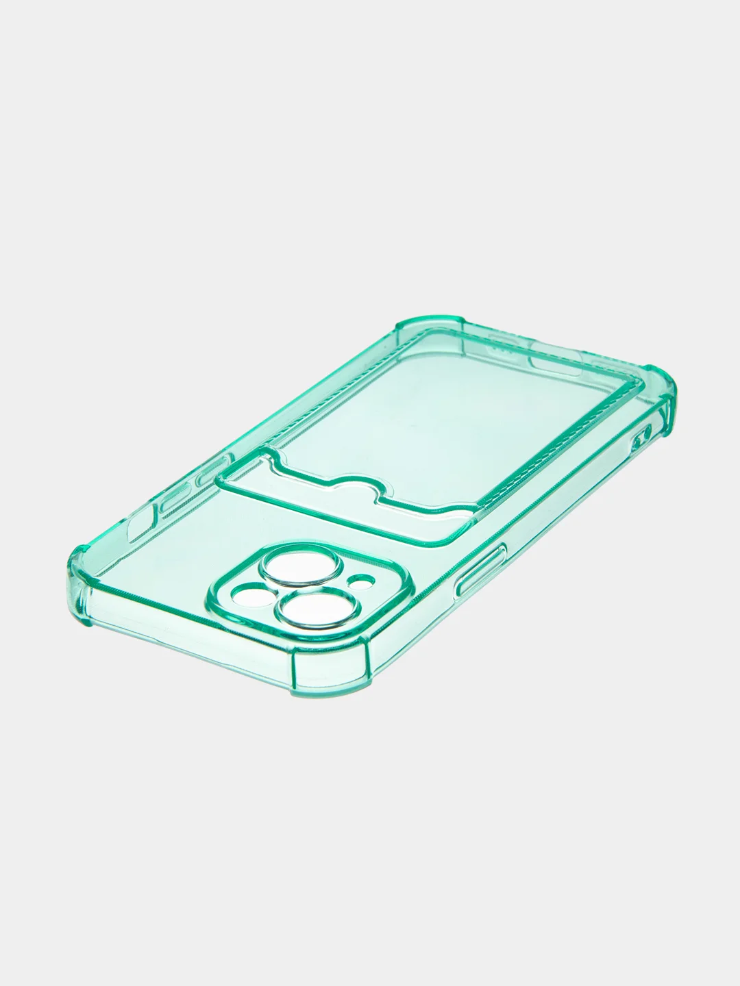 Зеленый чехол для iPhone 15, 14, Pro, Max, Plus, силиконовый, BROSCORP, противоударный, углы, карман