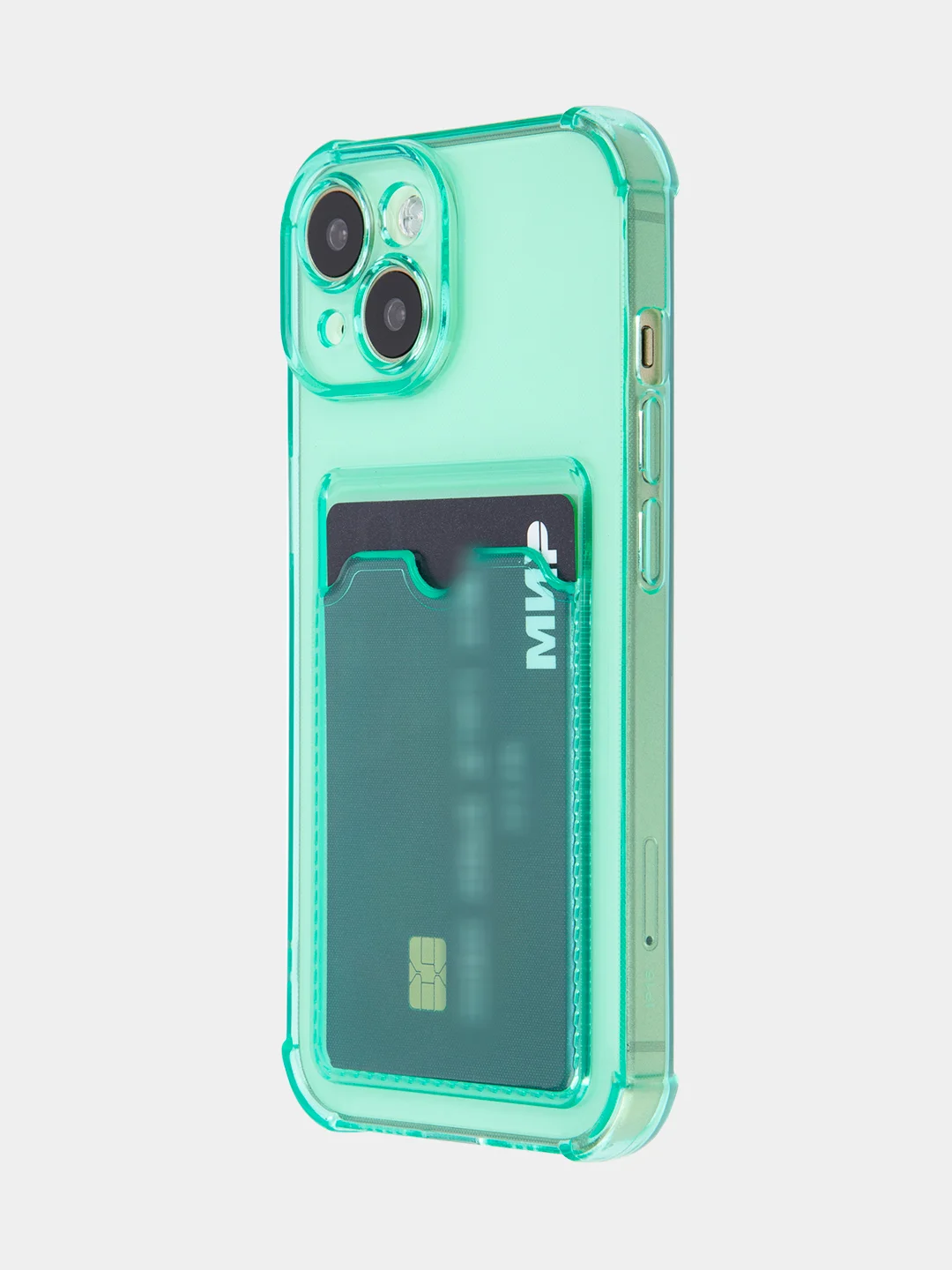 Зеленый чехол для iPhone 15, 14, Pro, Max, Plus, силиконовый, BROSCORP, противоударный, углы, карман