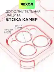 Красный чехол для iPhone 15, 14, Pro, Max, Plus, силиконовый, BROSCORP, противоударный, углы, карман
