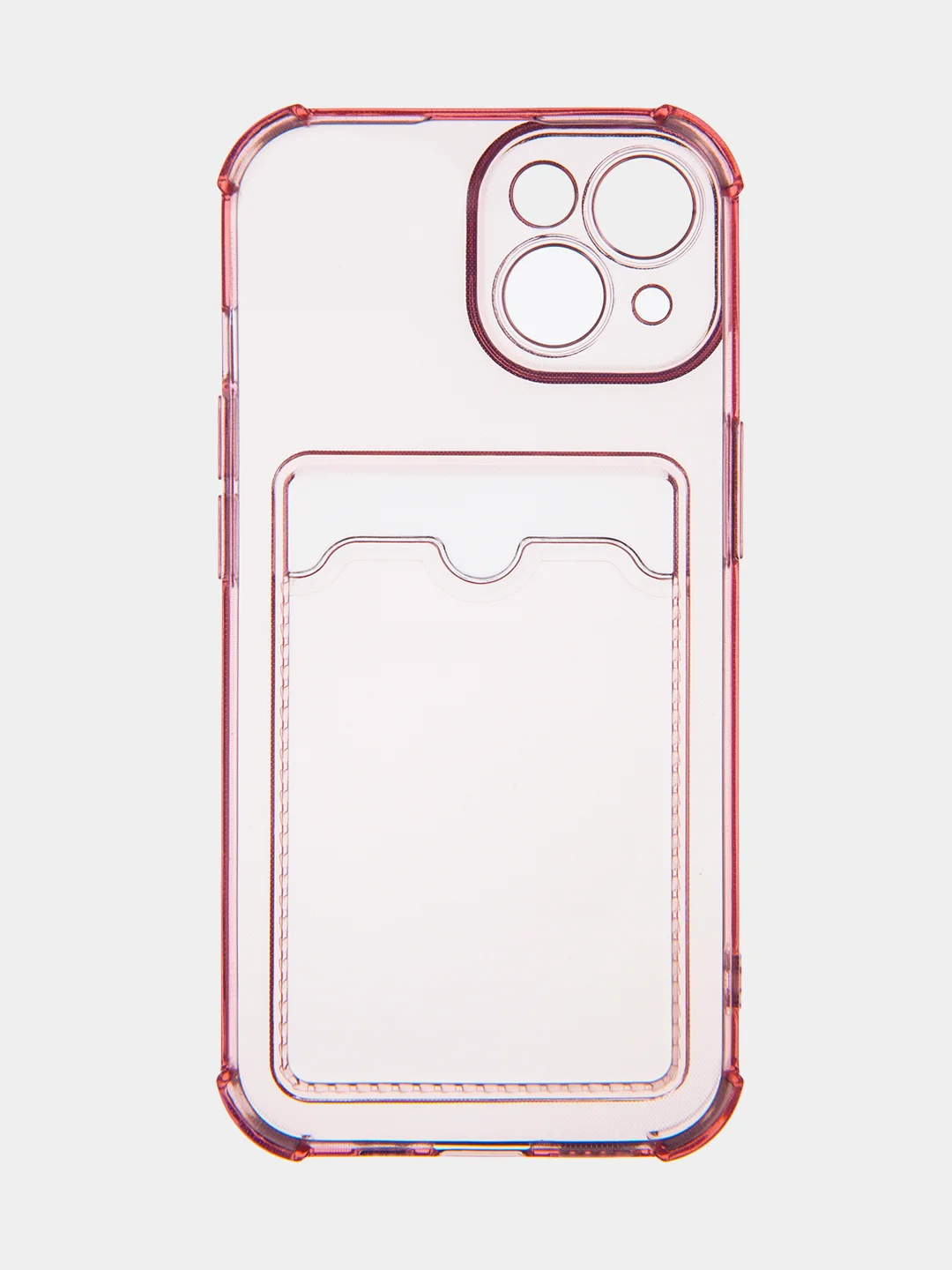 Красный чехол для iPhone 15, 14, Pro, Max, Plus, силиконовый, BROSCORP, противоударный, углы, карман