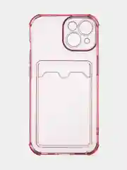 Красный чехол для iPhone 15, 14, Pro, Max, Plus, силиконовый, BROSCORP, противоударный, углы, карман