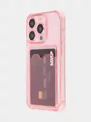 Красный чехол для iPhone 15, 14, Pro, Max, Plus, силиконовый, BROSCORP, противоударный, углы, карман