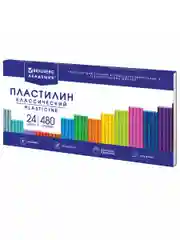 Пластилин классический BRAUBERG, 24 цветов, 480 г
