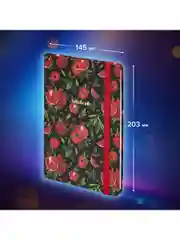 Блокнот с резинкой в клетку BRAUBERG "Гранаты", А5, 145 х 203, твердая обложка, 96 л