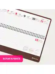 Ежедневник датированный 2025 Brauberg, планинг, планер настольный, 305х140 мм, под кожу