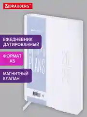 Ежедневник датированный 2025 Brauberg, планер планинг записная книжка А5, под кожу