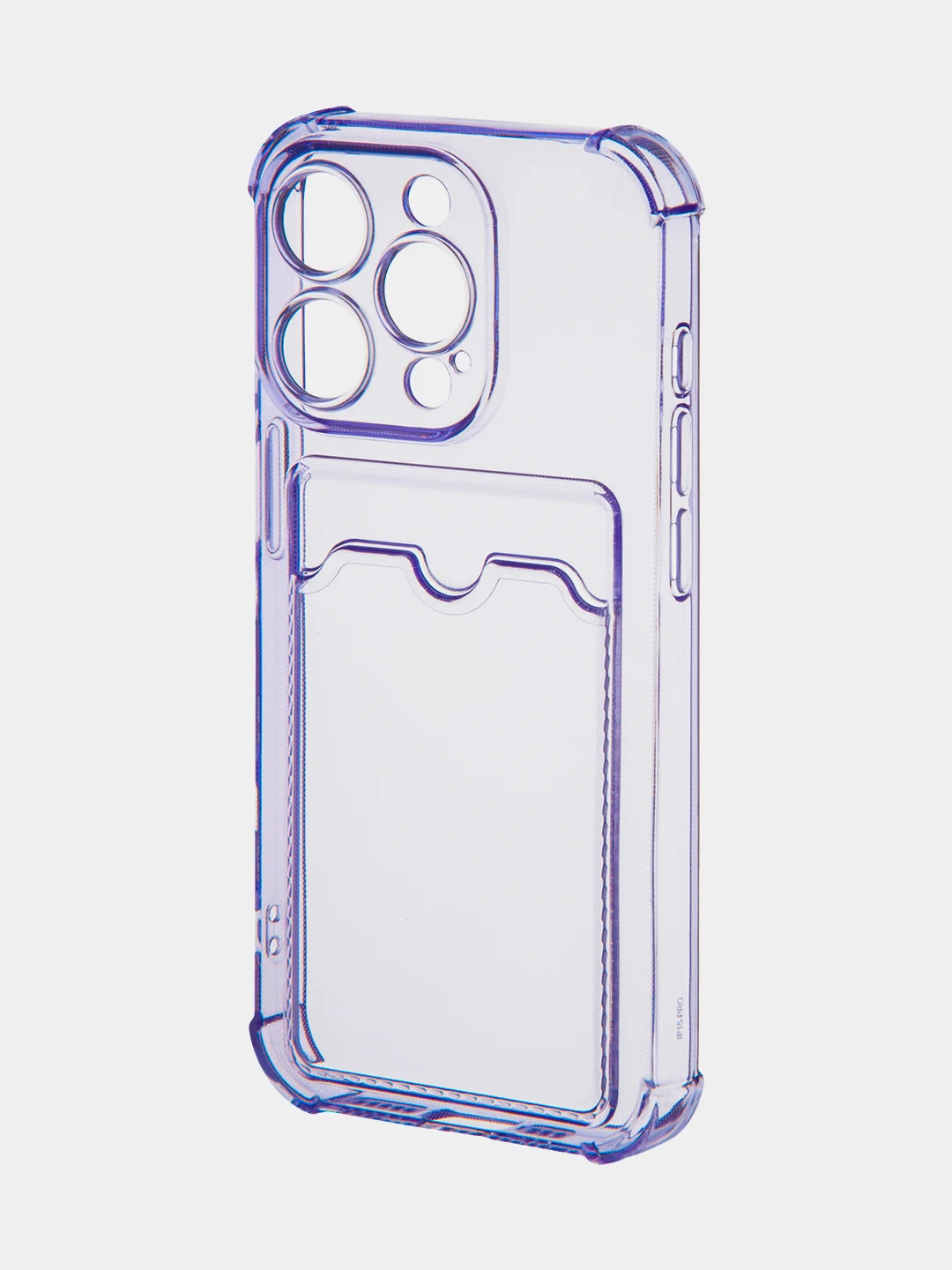 Аметистовый чехол для iPhone 15, 14, Pro, Max, Plus, силиконовый, BROSCORP, противоударный, углы, карман