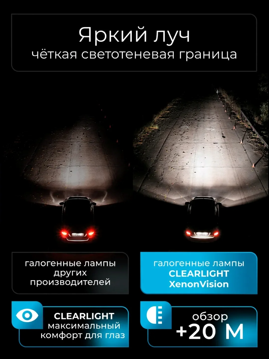 Комплект ламп Clearlight H7 12V 55W XenonVision 2 шт
