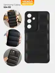 Черный чехол Samsung Galaxy S24 FE / S24FE (Самсунг Галакси С24ФЕ) противоударный выпуклый