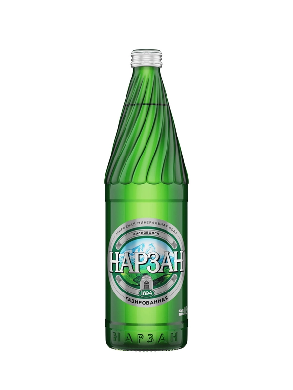 Минеральная вода Нарзан, газированная, 0,5л, стеклянная бутылка