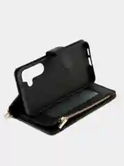 Черный чехол-книжка Samsung Galaxy S25+ (Plus) кошелек с магнитом (Самсунг Галакси С25 Плюс)