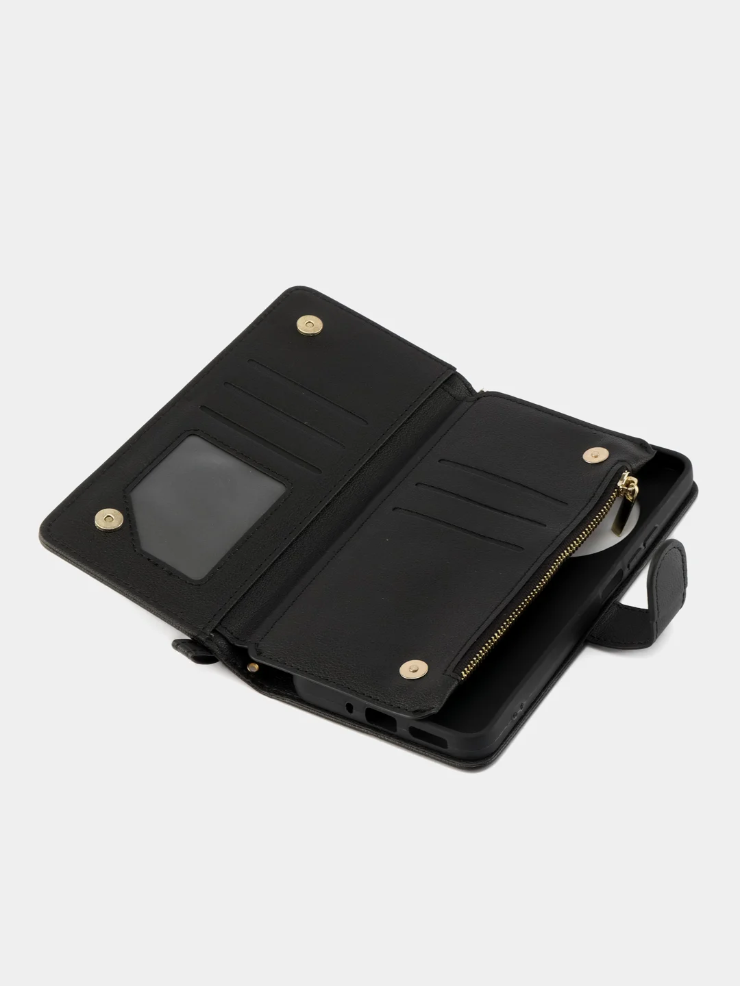 Черный чехол-книжка Xiaomi Redmi 14C кошелек с магнитом (Сяоми Редми 14с)
