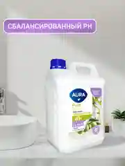 Жидкое крем мыло 2в1 AURA Pure Cotton для рук и тела Олива и Хлопковое молочко 5 литров