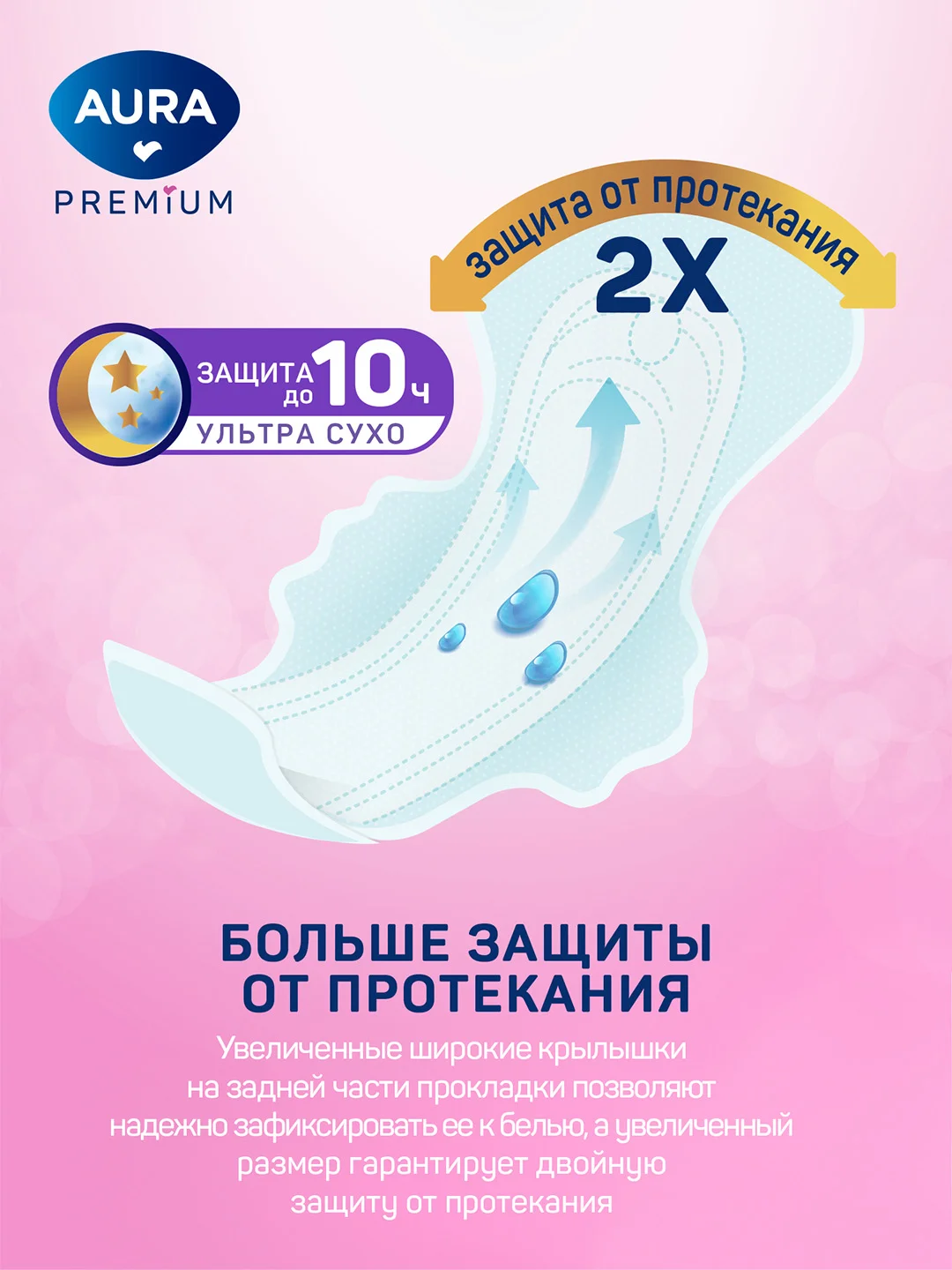 Прокладки женские AURA PREMIUM гигиенические SUPER 48 шт (8 шт х 6)
