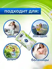 Влажная туалетная бумага AURA смываемая с крышкой 576 шт (72 шт х 8)