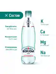 Вода  "Borjomi" минеральная, природная, лечебно столовая газированная 1.25 ПЭТ