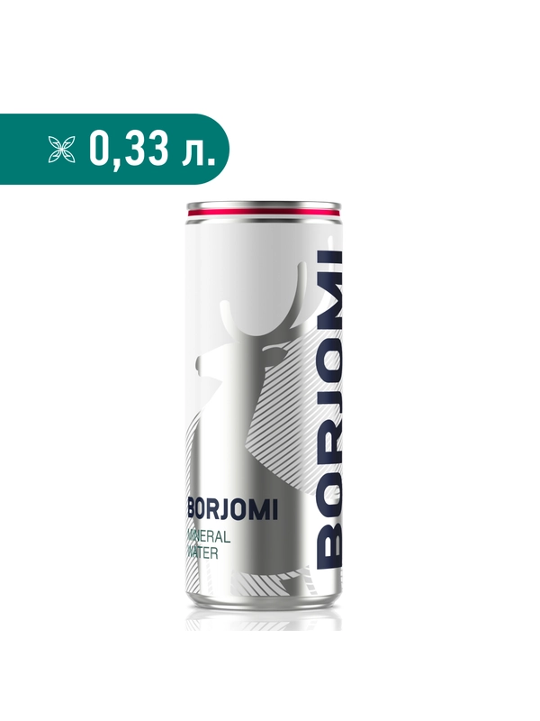 Вода "Borjomi" минеральная, природная, лечебно столовая, газированная  0.33 ж.б