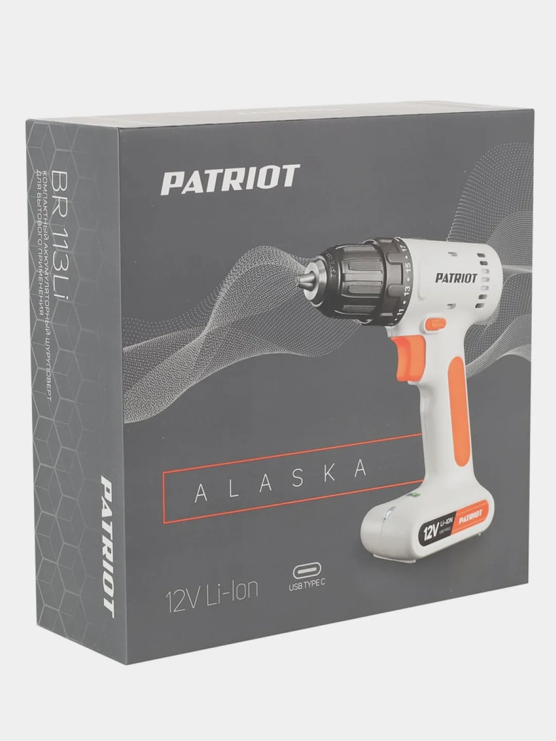 Дрель-шуруповерт аккумуляторная Patriot BR 113LI, 12 В, 1 x 1,3 Ач Li-ion, ЗУ