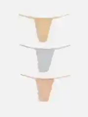 Серебряный трусы стринг женские 3 шт. Spozy