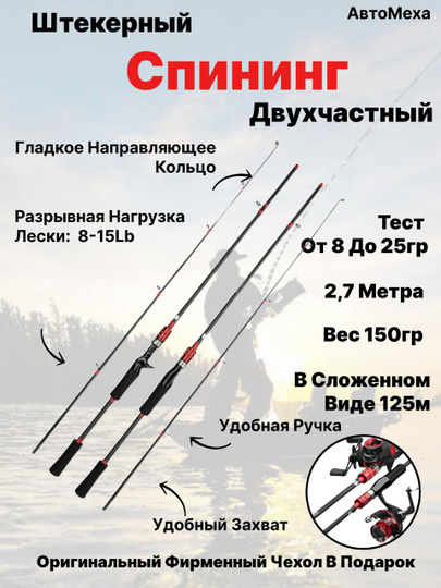 Спиннинг штекерный двухчастный ультралегкий