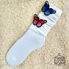 Белый носки с объемными бабочками
