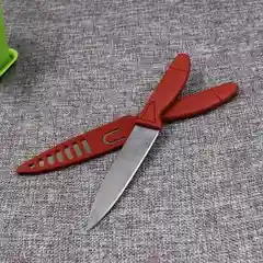Красный нож из нержавеющей стали для фруктов