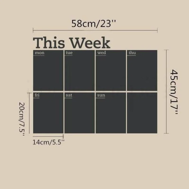 Планировщик недели "This Week", самоклеящийся, черный