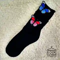 Черный носки с объемными бабочками