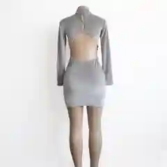 Платье из корейского бархата с открытой спиной